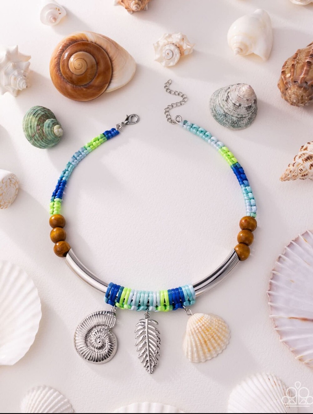 paparazzi Blue, Aqua & Lime Beach Charm Necklace